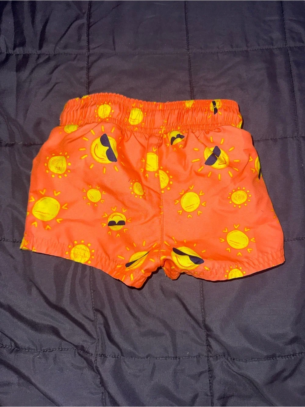 Cat & Jack Orange Swim Trunks with Yellow Sun Print